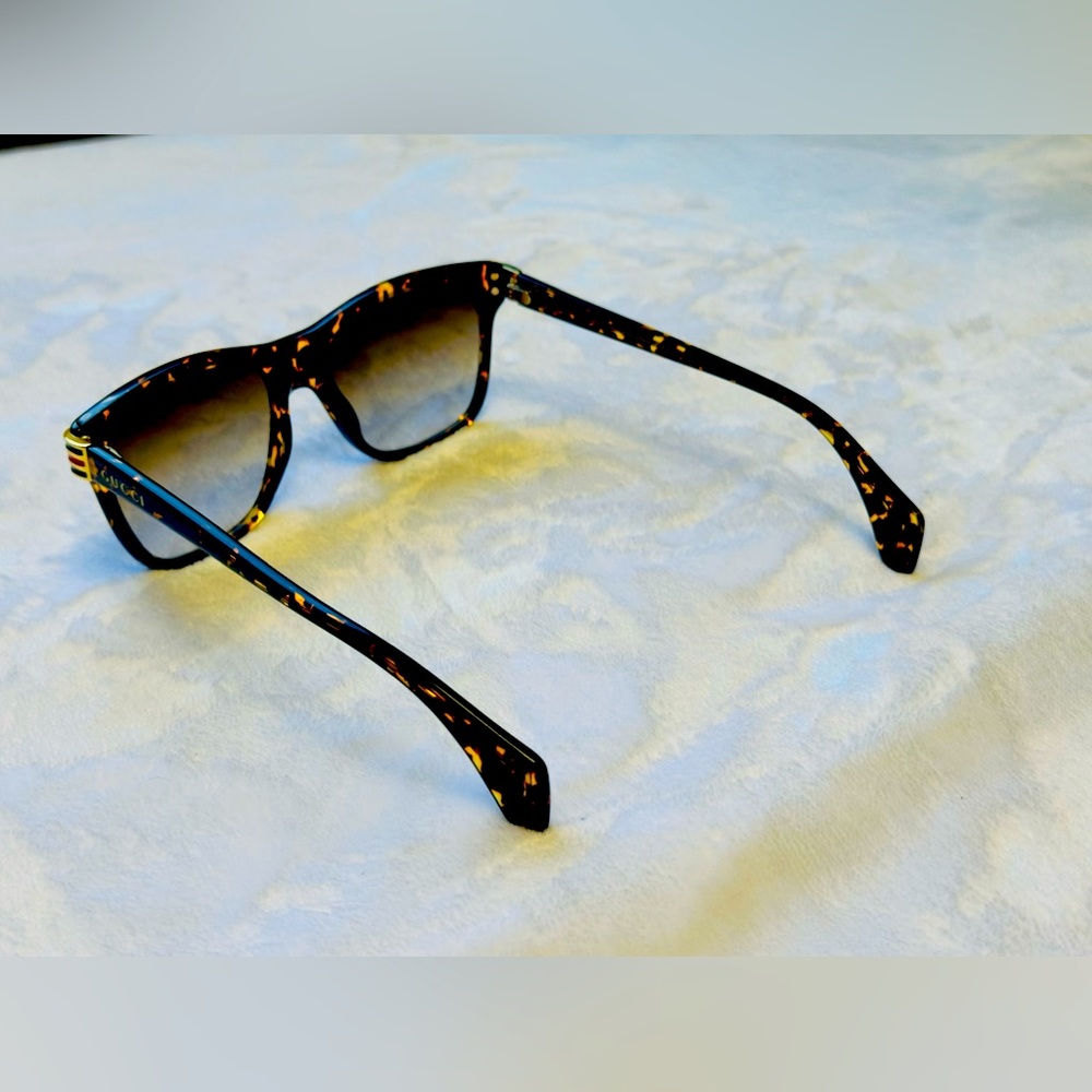 Gucci Rectangular Squared Havana Dark 54 mm Men’s Eyeglasses - Picture 4 of 13